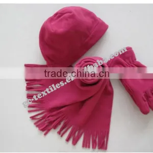 Wholesale China Manufacturer Supplier Custom Logo New Product for 2015 Fashion Women Fleece Hat Scarf Gloves Winter Sets thumbnail-3