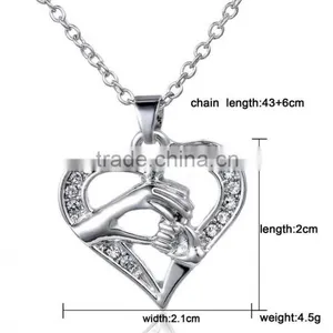 Wholesale 2016 New Arrival Heart Shaped Necklace Diamond Locket for Mothers Day Gift for Mother Necklace thumbnail-2