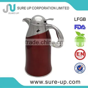 New Style High Quality Luxury Arabic Antique Metal Brass Copper Turkish Thermos Vacuum Coffee Pot Set Inner Glass thumbnail-3