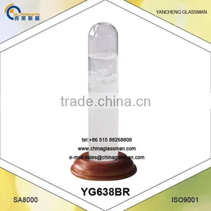 Fitzroy Weather Forecast Glass With Wooden Base YG638BR thumbnail-1