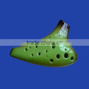 Nice Glazed Ceramic 16 Hole Ocarina Flute thumbnail-1