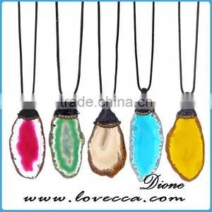 Gift For Wife Mom Natural Agate Necklace Crystal Necklace Stone Agate Jewelry thumbnail-1