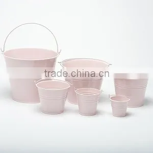 Multi-Colour Mini Metal Plain / Heart Wedding Party Christening Favour Gift Pails Tin Buckets thumbnail-3