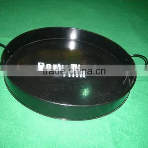 Black OEM Round Metal Serving Tray/food Holder/Beer Holder/Bar/Party Tray thumbnail-1