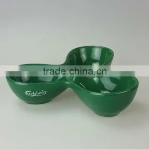 8inch Ceramic Green Promotion Cheap Dessert Divided Dish thumbnail-1