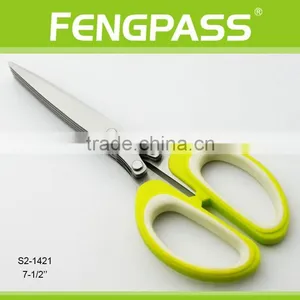 S2-1421 7.5 Inches Soft Plastic Handle LFGB Standard Multi-function 5 Blades Herb Scissors thumbnail-1