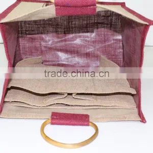 Factory Custom Cheap Six Bottle Jute Wine Bag thumbnail-4