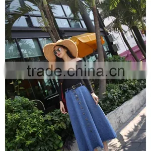 2017 New Fashion Ladies Long Denim Skirts Long Jeans Skirts thumbnail-3