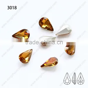 K9 Crystal Smoke Topaz Tear Drop Point Back Chaton Stone Jewelry Glass Stone thumbnail-3