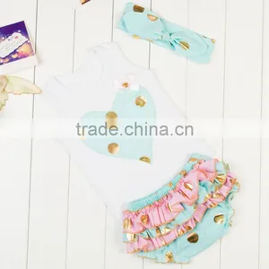 Baby Girls Gold Polka Dots Outfits Wholesale Children's Boutique Clothing thumbnail-1