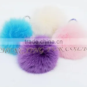 CX-P-23 Genuine Fox Fur Ball Pendant Fox Fur Pom Poms thumbnail-1