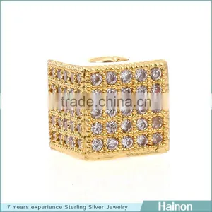 Clear Stone Zircon Square Beads Hainon Factory Oem Jewelry Accessory thumbnail-1