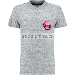 MGOO 100% Cotton Pique White Woven Stripe Polo Blue Tie Dye Color Short Sleeves Custom Polo thumbnail-5