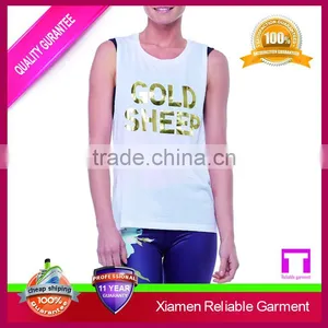 Ladies Wholesale Plain White Gym Racer Back Tank Tops thumbnail-1