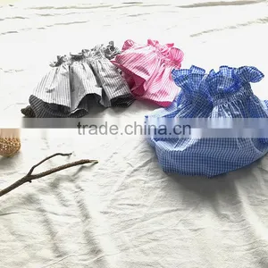 0-3 Years 2017 Wholesale Cotton Summer Plaid Bow Kids Girls Blouses (pick Size Color) thumbnail-4