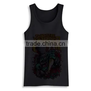 OEM ODM Fancy Design Bodybuilding Slim Fit Cotton Wholesale Gym Tank Top Men thumbnail-2