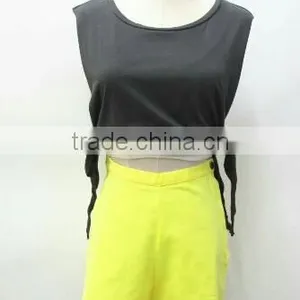 Runwaylover Europe Style 2017 Ladies Fashion 100% Cotton High Waist Shorts With Side Zipper thumbnail-1
