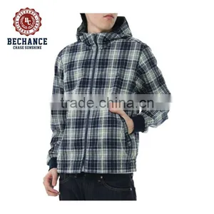 PQ205 Shell 60% Nylon,40% Cotton With Water Repellent Coating Men's Plaid Jacket thumbnail-1