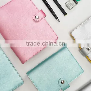 Metallic Color A6 Loose-leaf Planner Customizable Notebook Fashion Daily Notebook PU Cover With Metal Clip/clasp /pen Holder thumbnail-1