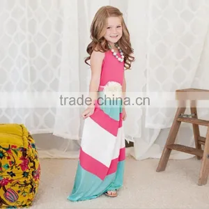 2017 Summer Family Matching Outfits Fashion Striped Mother Daughter Dresses Mommy And Me Ankle-Length Family Casual Clothing thumbnail-6
