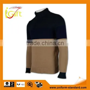 ISO9001/BSCI Manufature OEM Service 100%cotton Mens High Collar Sweaters thumbnail-1