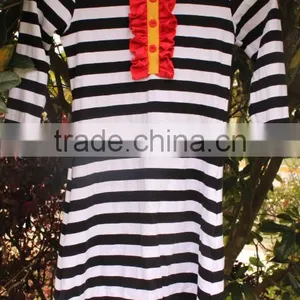 Cotton Long Shirts For Mom Plus Size Stripe Big Size For Lady Spring Blouse For Women White/Black Stripe Summer Long Top thumbnail-2