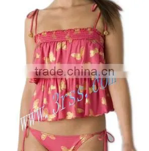 Fashion Tankini Swimwear Pink Cheap thumbnail-1