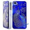 Peacock Aluminium Alloy and Radium Carved Hard Case for IPhone 4/iPhone 4S (Blue) thumbnail-1