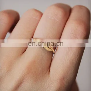 Custom Gold and Silver Nautical Feather Rings thumbnail-2