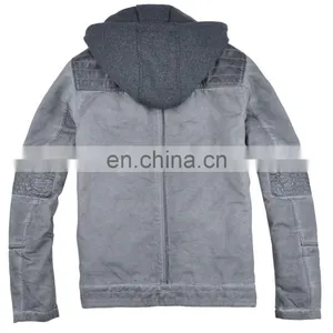 2015 Latest Fashion Men Hooded Leather Motorcycle Jacket thumbnail-3