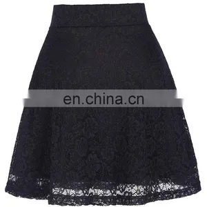 Kate Kasin Women Ladies Floral Pattern Lace Skirt A-Line Black Mini Skirt KK000445-1 thumbnail-2