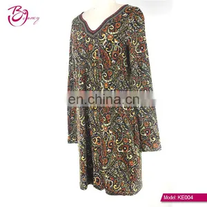 2017 Newest Kaftan Style Big Size Heart Printing One Piece Ropa Mujer Tunic for Mature Woman thumbnail-4