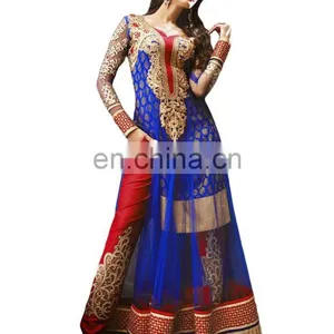 Stylish Party Wear Semi Stitched Georgette Suits With Heavy Embroidery Work 2017 thumbnail-1