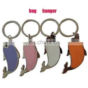 Custom Colorful Soft Enamel Dolphin Bag Hanger With Circle thumbnail-1