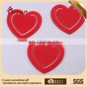 BSCI Promotional High Quality Customized Plastic Heart Bookmark Paper Clip for Kids thumbnail-1