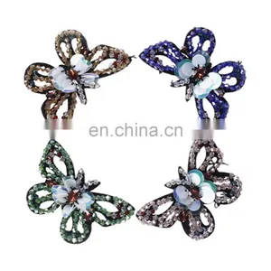 Hot Sale Green Blue Beading Sequins Butterfly Applique for Bag Dress thumbnail-1