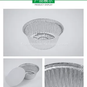1lb. 5.3 Inch Disposable Aluminum Foil Soup Bowl thumbnail-2