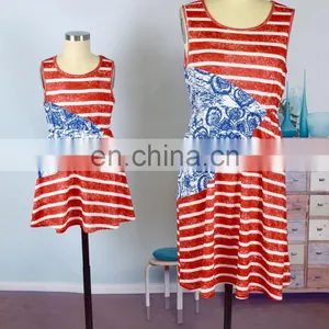 2019 Summer Red and White Stripes Matching Outfits For Mother And Daughter (this Link for Girls,1-12years) thumbnail-6