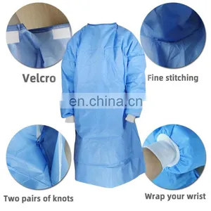 Disposable Surgical Gown Hospital Patient Gown Clothing Blue With High Quality thumbnail-2