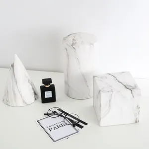 White Geometric Ornaments Drinks Cabinet House Home Hotel Decoration Ceramic Art Handicraft thumbnail-2