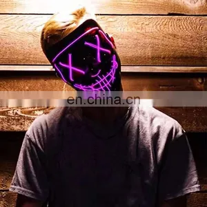 Halloween Party Promotional Party Joker Led Dress Up Adult Neon Face Masks Christmas Halloween Party Mask thumbnail-1