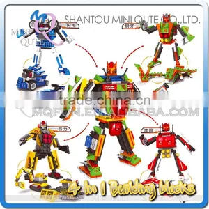 Mini Qute 4 in 1 Super Hero Plastic Robot Changing Model Car Building Blocks Brick Model Educational Toy NO.MQ 039 thumbnail-1