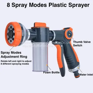 Multi-Usage 8 Modes Plastic Sprayer for Gardening, Pet Grooming, Car Washing, Road Clean Etc. thumbnail-1