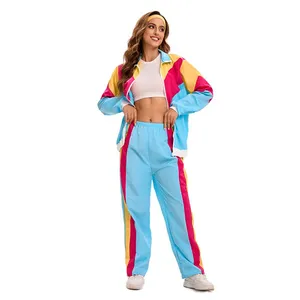 Men Costume Hip Hop Disco Tracksuit Sets 80s Shell Suit Party 90s Costumes Cosplay Dress thumbnail-4