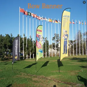 Combo Flag Pole：Sharkfin Teardrop Feather Rectangle Flag Stand Versatile Advertising Display for Events & Promotions thumbnail-3