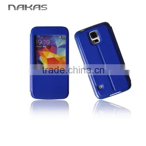 Flip Leather Case For Samsung Galaxy S5, PU Wallet Case With View Window thumbnail-2