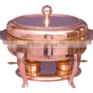 Copper Cheffing Dish, Wedding & Party Utensils, Food Serving Dish, Hot Keeping Dish, Catering Item, Hotel & Restaurant Utensils thumbnail-1