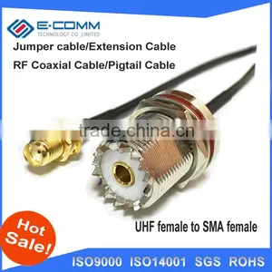 New UHF Female Jack Nut Connector Switch SMA Female Jack Nut Connector RG174 Wholesale 20CM 8" Adapter thumbnail-2