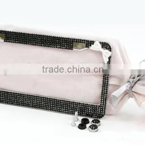 American Size European Size Bling Rhinestone License Plate Frame Gift Car Accessories thumbnail-2