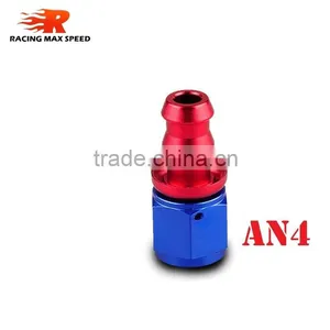 Aluminum Oil Cooler Hose Fitting Straight Push on Fitting Hose End Blue and Red 10-001-04 thumbnail-1